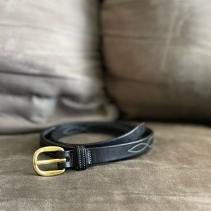 Black Tory Fancy Stitched Belt